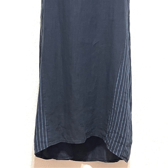 Luca Vanucci Woman 100% LINEN Blue with Stripes Italy Dress Size M - Picture 4 of 16